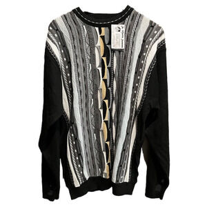 Gachu Multicolor Geometric Stripe 3D Knit Men's‎ Sweater Size XL